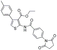 ETHYL 2-(4-(2,5-DIOXOPYRROLIDIN-1-YL)BENZAMIDO)-4-P-TOLYLTHIOPHENE-3-CARBOXYLATE Struktur