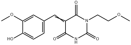 5-[(E)-(4-HYDROXY-3-METHOXYPHENYL)METHYLIDENE]-1-(2-METHOXYETHYL)-2,4,6(1H,3H,5H)-PYRIMIDINETRIONE Struktur