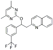 2-[2-((4,6-DIMETHYLPYRIMIDIN-2-YL)OXY)-2-(3-(TRIFLUOROMETHYL)PHENYL)ETHYL]QUINOLINE Struktur