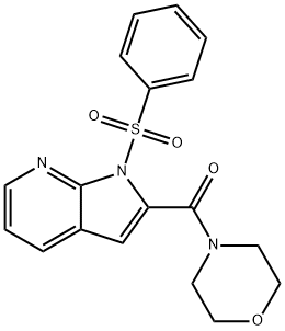 MORPHOLINO[1-(PHENYLSULFONYL)-1H-PYRROLO[2,3-B]PYRIDIN-2-YL]METHANONE Struktur