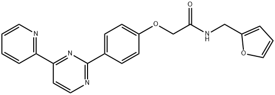 N-(2-FURYLMETHYL)-2-(4-[4-(2-PYRIDINYL)-2-PYRIMIDINYL]PHENOXY)ACETAMIDE Struktur