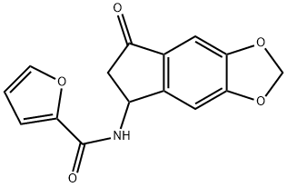 N-(7-OXO-6,7-DIHYDRO-5H-INDENO[5,6-D][1,3]DIOXOL-5-YL)-2-FURAMIDE Struktur