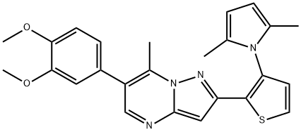 4-(2-[3-(2,5-DIMETHYL-1H-PYRROL-1-YL)-2-THIENYL]-7-METHYLPYRAZOLO[1,5-A]PYRIMIDIN-6-YL)-2-METHOXYPHENYL METHYL ETHER Struktur