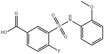 4-FLUORO-3-(2-METHOXY-PHENYLSULFAMOYL)-BENZOIC ACID Struktur