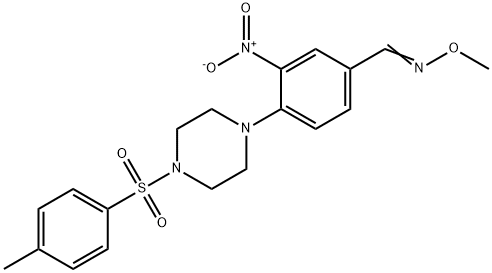 4-(4-[(4-METHYLPHENYL)SULFONYL]PIPERAZINO)-3-NITROBENZENECARBALDEHYDE O-METHYLOXIME Struktur