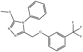 3-(METHYLSULFANYL)-4-PHENYL-5-([3-(TRIFLUOROMETHYL)PHENOXY]METHYL)-4H-1,2,4-TRIAZOLE Struktur