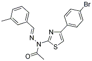 N-[4-(4-BROMOPHENYL)-1,3-THIAZOL-2-YL]-N'-[(1E)-(3-METHYLPHENYL)METHYLENE]ACETOHYDRAZIDE Struktur