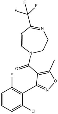 [3-(2-CHLORO-6-FLUOROPHENYL)-5-METHYL-4-ISOXAZOLYL][5-(TRIFLUOROMETHYL)-2,3-DIHYDRO-1H-1,4-DIAZEPIN-1-YL]METHANONE Struktur