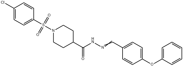 1-[(4-CHLOROPHENYL)SULFONYL]-N'-[(E)-(4-PHENOXYPHENYL)METHYLIDENE]-4-PIPERIDINECARBOHYDRAZIDE Struktur