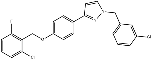 1-(3-CHLOROBENZYL)-3-(4-[(2-CHLORO-6-FLUOROBENZYL)OXY]PHENYL)-1H-PYRAZOLE Struktur