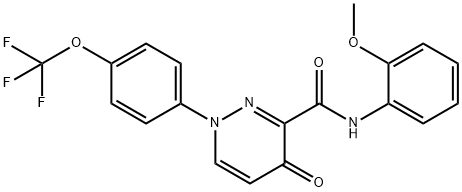 N-(2-METHOXYPHENYL)-4-OXO-1-[4-(TRIFLUOROMETHOXY)PHENYL]-1,4-DIHYDRO-3-PYRIDAZINECARBOXAMIDE Struktur