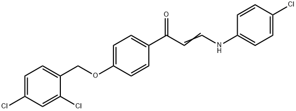 (E)-3-(4-CHLOROANILINO)-1-(4-[(2,4-DICHLOROBENZYL)OXY]PHENYL)-2-PROPEN-1-ONE Struktur