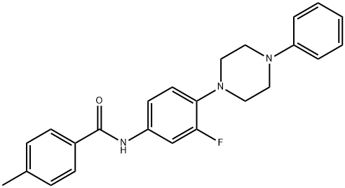 N-[3-FLUORO-4-(4-PHENYLPIPERAZINO)PHENYL]-4-METHYLBENZENECARBOXAMIDE Struktur