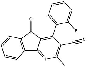 4-(2-FLUOROPHENYL)-2-METHYL-5-OXO-5H-INDENO[1,2-B]PYRIDINE-3-CARBONITRILE Struktur