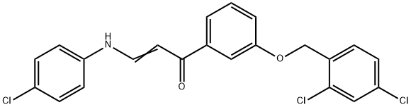 (E)-3-(4-CHLOROANILINO)-1-(3-[(2,4-DICHLOROBENZYL)OXY]PHENYL)-2-PROPEN-1-ONE Struktur