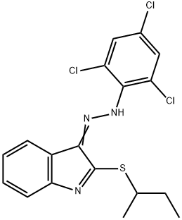 2-(SEC-BUTYLSULFANYL)-3H-INDOL-3-ONE N-(2,4,6-TRICHLOROPHENYL)HYDRAZONE Struktur