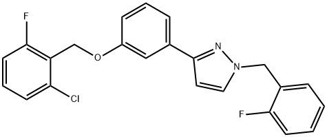 2-CHLORO-6-FLUOROBENZYL 3-[1-(2-FLUOROBENZYL)-1H-PYRAZOL-3-YL]PHENYL ETHER Struktur