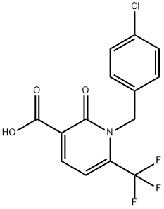 1-(4-CHLOROBENZYL)-2-OXO-6-(TRIFLUOROMETHYL)-1,2-DIHYDRO-3-PYRIDINECARBOXYLIC ACID Struktur