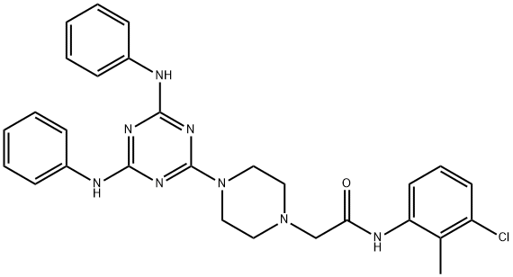 2-(4-(4,6-BIS(PHENYLAMINO)-1,3,5-TRIAZIN-2-YL)PIPERAZIN-1-YL)-N-(3-CHLORO-2-METHYLPHENYL)ACETAMIDE Struktur