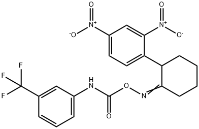 2,4-DINITRO-1-(2-[(([3-(TRIFLUOROMETHYL)ANILINO]CARBONYL)OXY)IMINO]CYCLOHEXYL)BENZENE Struktur