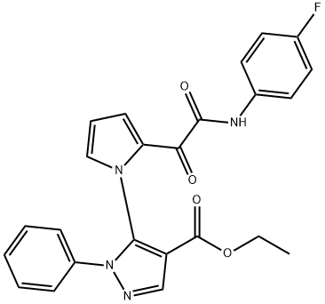 ETHYL 5-(2-[2-(4-FLUOROANILINO)-2-OXOACETYL]-1H-PYRROL-1-YL)-1-PHENYL-1H-PYRAZOLE-4-CARBOXYLATE Struktur