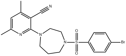 2-(4-[(4-BROMOPHENYL)SULFONYL]-1,4-DIAZEPAN-1-YL)-4,6-DIMETHYLNICOTINONITRILE Struktur