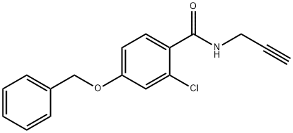 4-(BENZYLOXY)-2-CHLORO-N-(2-PROPYNYL)BENZENECARBOXAMIDE Structure