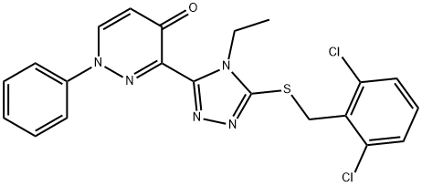 3-(5-[(2,6-DICHLOROBENZYL)SULFANYL]-4-ETHYL-4H-1,2,4-TRIAZOL-3-YL)-1-PHENYL-4(1H)-PYRIDAZINONE Struktur