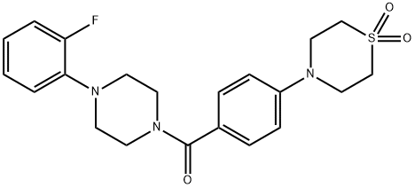 4-(4-([4-(2-FLUOROPHENYL)PIPERAZINO]CARBONYL)PHENYL)-1LAMBDA6,4-THIAZINANE-1,1-DIONE Struktur