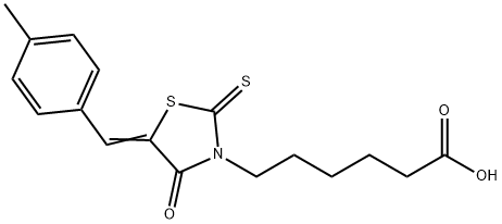 6-[5-(4-METHYL-BENZYLIDENE)-4-OXO-2-THIOXO-THIAZOLIDIN-3-YL]-HEXANOIC ACID Struktur