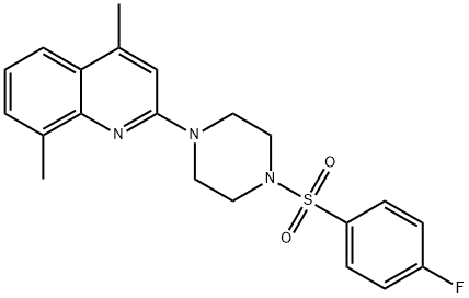 2-(4-[(4-FLUOROPHENYL)SULFONYL]PIPERAZINO)-4,8-DIMETHYLQUINOLINE Struktur