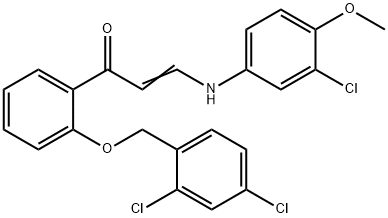 (E)-3-(3-CHLORO-4-METHOXYANILINO)-1-(2-[(2,4-DICHLOROBENZYL)OXY]PHENYL)-2-PROPEN-1-ONE Struktur