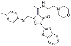 (Z)-1-(BENZO[D]THIAZOL-2-YL)-4-(1-(2-MORPHOLINOETHYLAMINO)ETHYLIDENE)-3-(P-TOLYLTHIOMETHYL)-1H-PYRAZOL-5(4H)-ONE Struktur