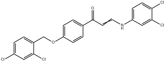 (E)-3-(3,4-DICHLOROANILINO)-1-(4-[(2,4-DICHLOROBENZYL)OXY]PHENYL)-2-PROPEN-1-ONE Struktur