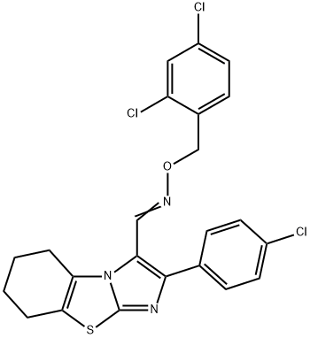 2-(4-CHLOROPHENYL)-5,6,7,8-TETRAHYDROIMIDAZO[2,1-B][1,3]BENZOTHIAZOLE-3-CARBALDEHYDE O-(2,4-DICHLOROBENZYL)OXIME Struktur