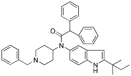 N-(1-BENZYLPIPERIDIN-4-YL)-N-[2-(1,1-DIMETHYLPROPYL)-1H-INDOL-5-YL]-2,2-DIPHENYLACETAMIDE Struktur