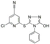 2-CHLORO-6-[(5-HYDROXY-4-PHENYL-4H-1,2,4-TRIAZOL-3-YL)THIO]ISONICOTINONITRILE Struktur