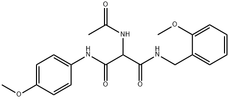 2-(ACETYLAMINO)-N1-(2-METHOXYBENZYL)-N3-(4-METHOXYPHENYL)MALONAMIDE Struktur