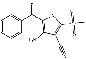 4-AMINO-5-BENZOYL-2-(METHYLSULFONYL)-3-THIOPHENECARBONITRILE Struktur