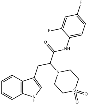 N-(2,4-DIFLUOROPHENYL)-2-(1,1-DIOXO-1LAMBDA6,4-THIAZINAN-4-YL)-3-(1H-INDOL-3-YL)PROPANAMIDE Struktur