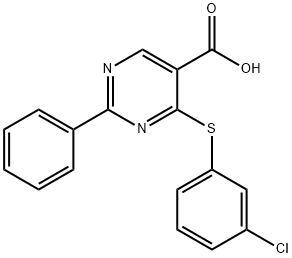 4-[(3-CHLOROPHENYL)SULFANYL]-2-PHENYL-5-PYRIMIDINECARBOXYLIC ACID Struktur