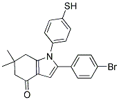 2-(4-BROMOPHENYL)-6,6-DIMETHYL-1-(4-SULFANYLPHENYL)-5,6,7-TRIHYDROINDOL-4-ONE Struktur