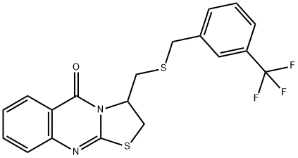 3-(([3-(TRIFLUOROMETHYL)BENZYL]SULFANYL)METHYL)-2,3-DIHYDRO-5H-[1,3]THIAZOLO[2,3-B]QUINAZOLIN-5-ONE Struktur