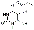 N-[1-METHYL-6-(METHYLAMINO)-2,4-DIOXO-1,2,3,4-TETRAHYDROPYRIMIDIN-5-YL]PROPANAMIDE Struktur