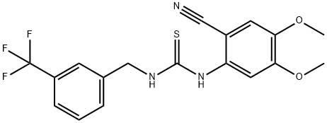 N-(2-CYANO-4,5-DIMETHOXYPHENYL)-N'-[3-(TRIFLUOROMETHYL)BENZYL]THIOUREA Struktur