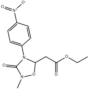 ETHYL 2-[2-METHYL-4-(4-NITROPHENYL)-3-OXO-1,2,4-OXADIAZOLAN-5-YL]ACETATE Struktur