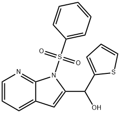 [1-(PHENYLSULFONYL)-1H-PYRROLO[2,3-B]PYRIDIN-2-YL](2-THIENYL)METHANOL Struktur