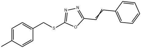 2-[(4-METHYLBENZYL)SULFANYL]-5-[(E)-2-PHENYLETHENYL]-1,3,4-OXADIAZOLE Struktur