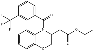 ETHYL 2-(4-[3-(TRIFLUOROMETHYL)BENZOYL]-3,4-DIHYDRO-2H-1,4-BENZOXAZIN-3-YL)ACETATE Struktur