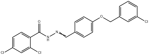 2,4-DICHLORO-N'-((E)-(4-[(3-CHLOROBENZYL)OXY]PHENYL)METHYLIDENE)BENZENECARBOHYDRAZIDE Struktur